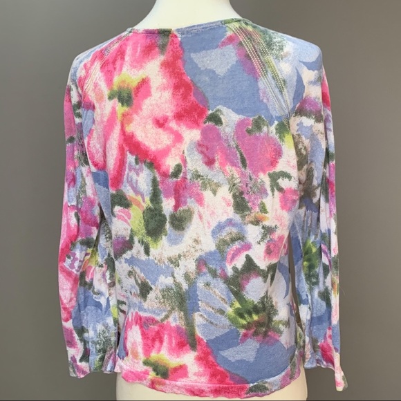 Anthropologie MOTH watercolor vintage cardigan sweater, M. - Picture 6 of 8